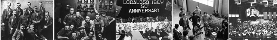 Black and white collage from IBEW Local 353's history