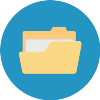 Folder icon with blue background
