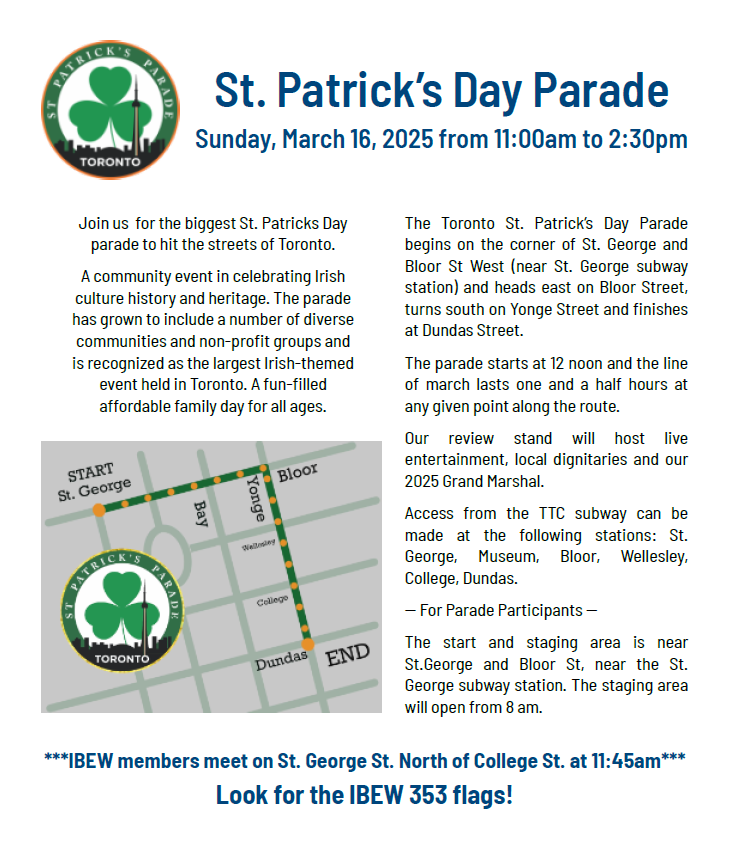 St Patrick's Day Parade 2025 Location Map