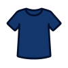 Image of a blue shirt with a white background