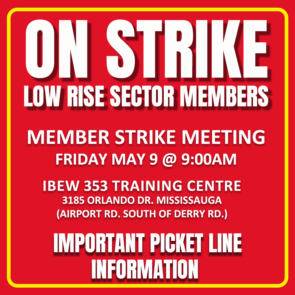 Low Rise Sector On Strike May 9th