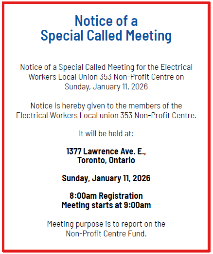 Notice of a Special Called Meeting