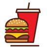 Hamburger and drink icon